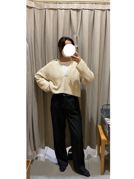 「SONA（ソナ）のアイテム（スラックス）」を使った、m_rougeさん（レディース・166cm）の春コーディネート