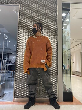 「incarnation（インカネーション）のアイテム（パンツ）」を使った、☹MASATO☻さん（メンズ・173cm）の冬コーディネート