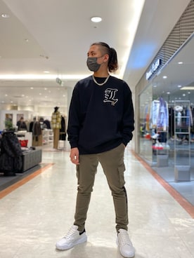 「ロイヤルフラッシュ」｜「アイテム（スウェット）」を使った、☹MASATO☻さん（メンズ・173cm）の秋コーディネート