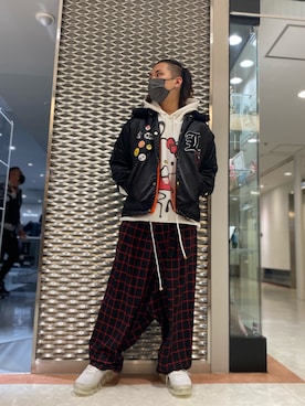 「ROYAL FLASH（ロイヤルフラッシュ）のアイテム（ブルゾン）」を使った、☹MASATO☻さん（メンズ・173cm）の秋コーディネート
