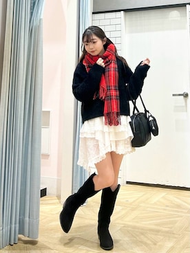 「アイテム（バレッタ/ヘアクリップ）」を使った、さちぃさん（レディース・153cm・20代）の冬コーディネート