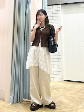 「アイテム（カーディガン/ボレロ）」を使った、さちぃさん（レディース・153cm）の夏コーディネート