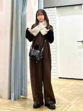 「アイテム（ネックウォーマー/スヌード）」を使った、さちぃさん（レディース・153cm）の秋コーディネート