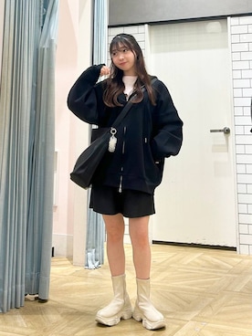 「アイテム（バレッタ/ヘアクリップ）」を使った、さちぃさん（レディース・153cm・20代）の秋コーディネート