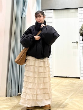 「アイテム（シュシュ）」を使った、さちぃさん（レディース・153cm・20代）の秋コーディネート