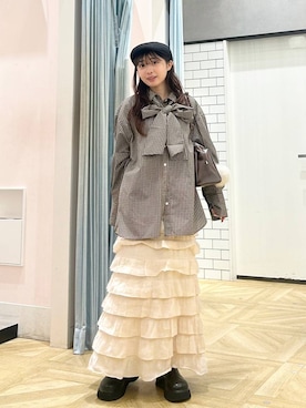 「アイテム（キーホルダー）」を使った、さちぃさん（レディース・153cm）の秋コーディネート