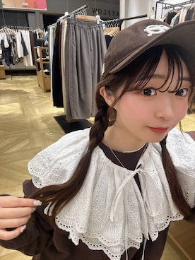 「アイテム（付け襟）」を使った、さちぃさん（レディース・153cm）の秋コーディネート