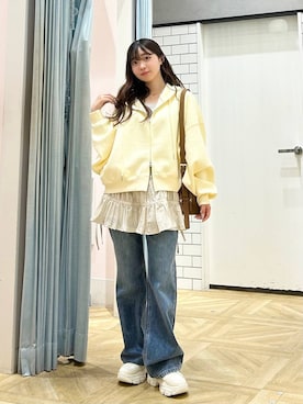 「アイテム（パーカー）」を使った、さちぃさん（レディース・153cm・20代）の夏コーディネート