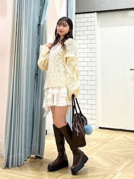 「アイテム（キーホルダー）」を使った、さちぃさん（レディース・153cm）の秋コーディネート