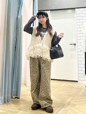 「LOWRYS FARM（ローリーズファーム）のアイテム（ハンチング/ベレー帽）」を使った、さちぃさん（レディース・153cm）の秋コーディネート