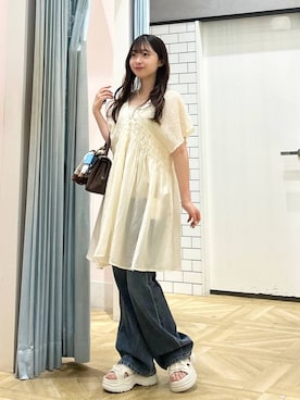 「アイテム（財布/小物）」を使った、さちぃさん（レディース・153cm）の夏コーディネート