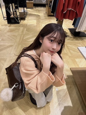 「アイテム（キーホルダー、ホワイト系）」を使った、さちぃさん（レディース・153cm）の秋コーディネート