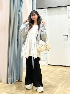 「アイテム（パーカー）」を使った、さちぃさん（レディース・153cm・20代）の夏コーディネート
