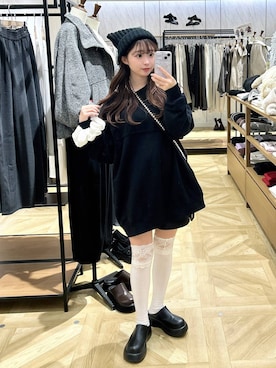 「アイテム（シュシュ）」を使った、さちぃさん（レディース・153cm・20代）の秋コーディネート