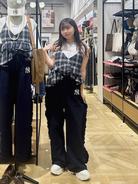 「アイテム（スウェットパンツ）」を使った、さちぃさん（レディース・153cm・20代）の夏コーディネート