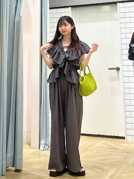 「アイテム（サロペット/オーバーオール）」を使った、さちぃさん（レディース・153cm・20代）の夏コーディネート