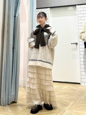 「アイテム（シュシュ）」を使った、さちぃさん（レディース・153cm・20代）の冬コーディネート