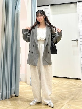 「アイテム（付け襟）」を使った、さちぃさん（レディース・153cm）の秋コーディネート