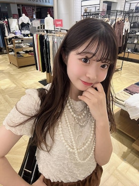 「アイテム（スカート、ブラウン系）」を使った、さちぃさん（レディース・153cm）の夏コーディネート