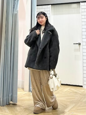 「アイテム（ヘアピン）」を使った、さちぃさん（レディース・153cm）の冬コーディネート