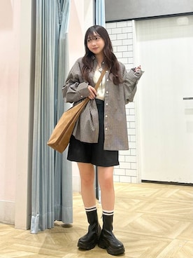 「LOWRYS FARM（ローリーズファーム）のアイテム（タンクトップ）」を使った、さちぃさん（レディース・153cm）の秋コーディネート