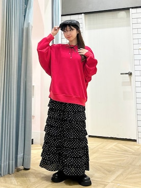 「LOWRYS FARM（ローリーズファーム）のアイテム（ハンチング/ベレー帽）」を使った、さちぃさん（レディース・153cm）の秋コーディネート