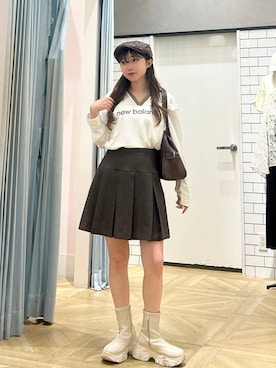 「LOWRYS FARM（ローリーズファーム）のアイテム（ハンチング/ベレー帽）」を使った、さちぃさん（レディース・153cm）の秋コーディネート