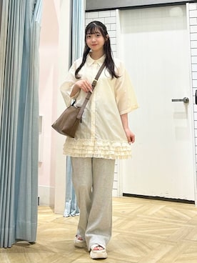 「アイテム（ヘアアクセサリー）」を使った、さちぃさん（レディース・153cm）の夏コーディネート