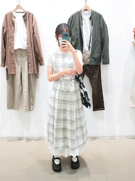 「通勤穿搭」｜「アイテム（トートバッグ）」を使った、merry_go around♪ヽさん（レディース・165cm）の夏コーディネート