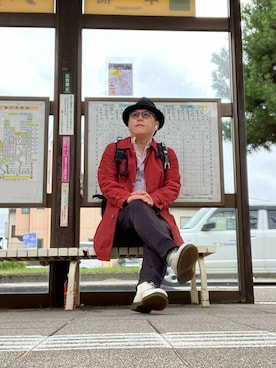 「アイテム（チノパンツ）」を使った、ひとはこさん（メンズ・176cm・40代）の秋コーディネート