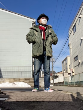 「Buzz Rickson's（バズリクソンズ）のアイテム」を使った、ひとはこ(3万円以内コーデ)さん（メンズ・176cm）の冬コーディネート