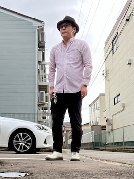 「アイテム（チノパンツ）」を使った、ひとはこさん（メンズ・176cm・40代）の秋コーディネート