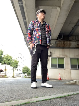 「アイテム（ナイロンジャケット）」を使った、ひとはこさん（メンズ・176cm）の秋コーディネート