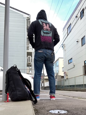 「アイテム（パーカー）」を使った、ひとはこさん（メンズ・176cm・40代）の秋コーディネート