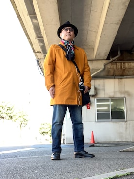 「アイテム（ステンカラーコート）」を使った、ひとはこさん（メンズ・176cm）の秋コーディネート