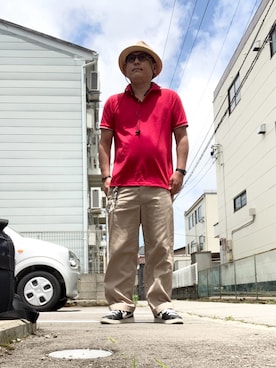 「アイテム（ポロシャツ）」を使った、ひとはこ(3万円以内コーデ)さん（メンズ・176cm）の夏コーディネート