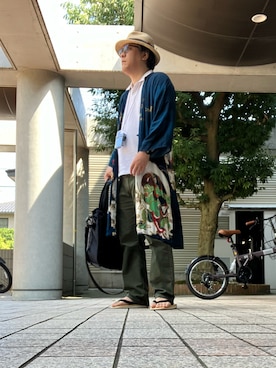 「アイテム（チノパンツ）」を使った、ひとさん（メンズ・176cm）の夏コーディネート