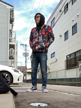 「アイテム（ナイロンジャケット）」を使った、ひとはこさん（メンズ・176cm）の秋コーディネート