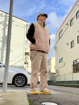 「アイテム（サンダル）」を使った、ひとはこさん（メンズ・176cm）の冬コーディネート