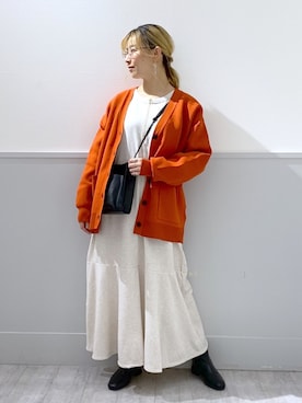 「GLOBAL WORK（グローバルワーク）のアイテム（メガネ）」を使った、ひろちゃん☆相互さん（レディース・155cm）の秋コーディネート