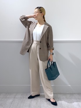 「GLOBAL WORK（グローバルワーク）のアイテム（メガネ）」を使った、ひろちゃん☆相互さん（レディース・155cm）の秋コーディネート