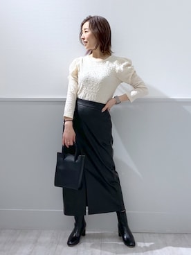 「エコレザー」｜ひろちゃん☆相互さん（レディース・155cm）の秋コーディネート