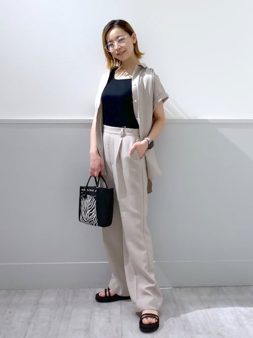 セール】リネンライクストレートパンツ/952585（スラックス）｜GLOBAL