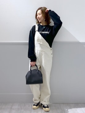 「GLOBAL WORK（グローバルワーク）のNO COFFEE長袖/215852（Tシャツ/カットソー、ブラック系）」を使った、ひろちゃん☆相互さん（レディース・155cm）の秋コーディネート