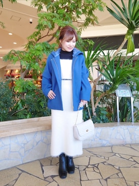 「Te chichi TERRASSE（テチチテラス）のアイテム（その他アウター）」を使った、yumichiさん（レディース・153cm）の冬コーディネート