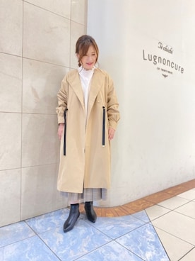 ノーカラードロストコートを使ったレディース人気ファッションコーディネート Wear