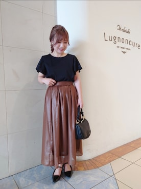 「ラッフルスリーブ」｜yumichiさん（レディース・153cm）の秋コーディネート