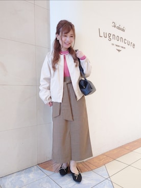「ラメ」｜「アイテム（ブルゾン）」を使った、yumichiさん（レディース・153cm）の秋コーディネート