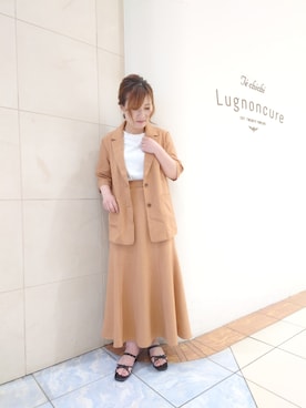 「Te chichi TERRASSE（テチチテラス）のアイテム（テーラードジャケット）」を使った、yumichiさん（レディース・153cm）の春コーディネート