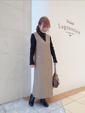 「Te chichi TERRASSE（テチチテラス）のアイテム（ワンピース/ドレス）」を使った、yumichiさん（レディース・153cm）の秋コーディネート